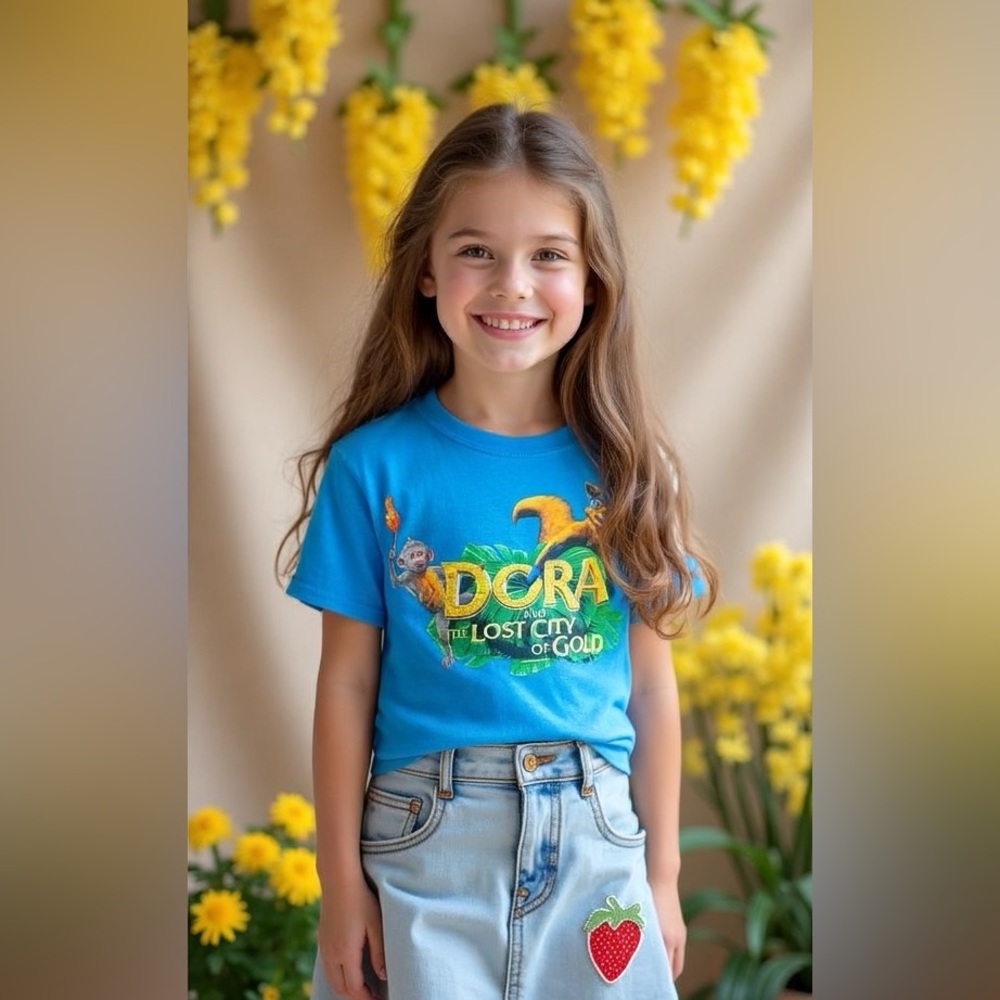 Blue Dora and the Lost City of Gold Kids Unisex T-Shirt Size M NWOT